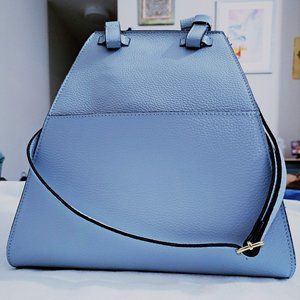 TSD12 Pale Blue Italian Leather Shoulder Bag